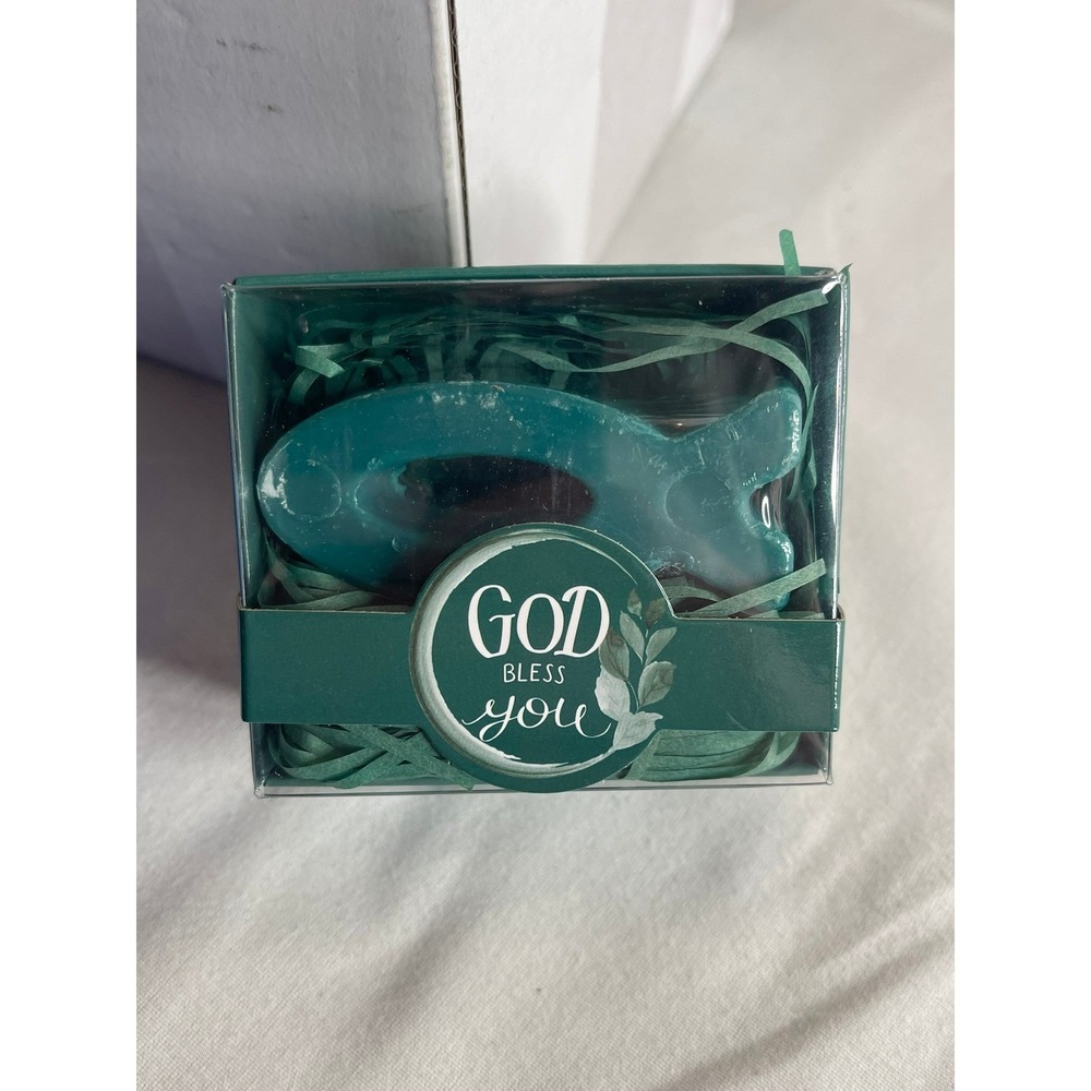 Dansib 24 Pcs Christian Ichthys Fish Party Favors God Bless You Teal Gift Boxes